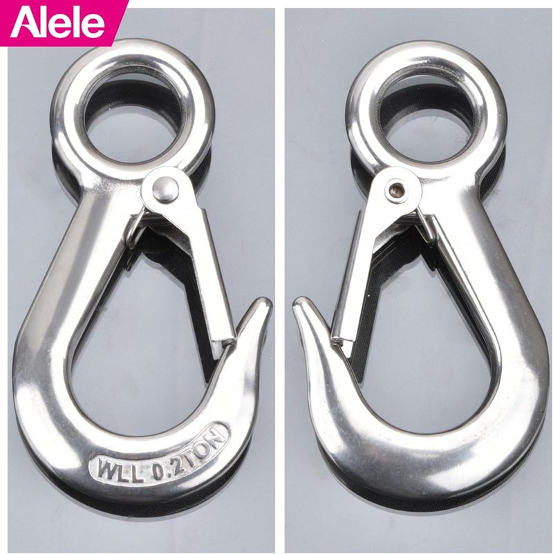 Alele 2Pack Grab Hooks, Slip Hooks,Stainless Steel Lifting Hook Rigging Accessory (Grab Hooks 200Kg 2p) - Image 3
